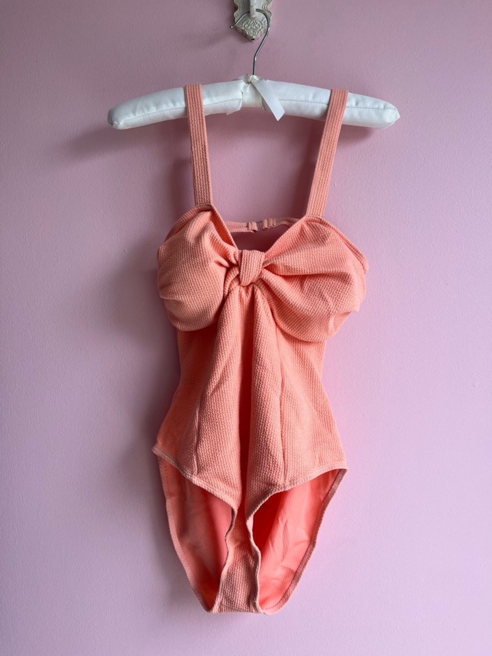 Magnolia Place Swim Peach One Piece Ribbed Bow NWOT 6 Available M, L, XL, 2XL - Picture 2 of 11
